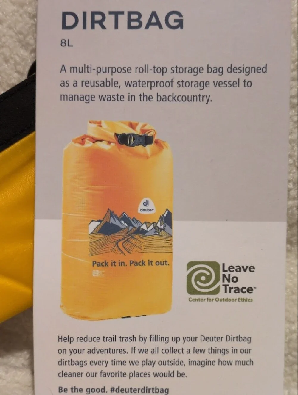 Deuter Dirtbag 8L Waterproof Roll-Top Storage Bag Yellow